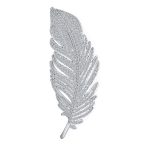 Classic Style Large Pave CZ Feather Leaf Scarf Brooch Pin or Pendant