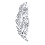 Classic Style Large Pave CZ Feather Leaf Scarf Brooch Pin or Pendant - Image 2