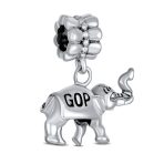Republican Elephant Dangle Charm Bead Sterling Silver for European Bracelet - Image 2