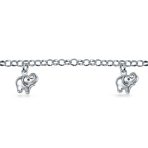 5 Dangling Good Luck Elephant Charm Bracelet Sterling Silver - Image 2