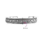 Bali Style Lucky Multi Elephant Bangle Cuff Bracelet Solid Heavy Oxidized .925 Sterling Silver - Image 4