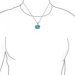 Boho Elephant Pendant Necklace Lapis Jade Turquoise Inlay - Image 7