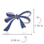 Victorian Style Large Statement Crystal Fashion Bow Brooch Pin Silver Plated - Image 9