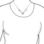 Celtic Friendship Heart Trinity Love Knot Claddagh Necklace Collar Red Garnet Accent - Image 5