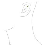 Tiny Cubic Zirconia Heart Cartilage Ear Stud 14K Gold Simulated Birthstone 4MM - Image 20