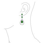 Cocktail Cubic Zirconia Double Halo Large Purple Amethyst Teardrop CZ Chandelier Earrings - Image 15