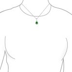 5CT Solitaire Teardrop Halo Sapphire Blue CZ Pendant Necklace Silver Plated - Image 18