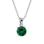 1.5CTW CZ Birthstone Pendant Necklace in Sterling Silver
