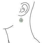 Good Luck Celtic Knot Circle Green Clover Dangle Earrings .925 Sterling Silver - Image 3