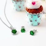4CTW Round Yellow CZ Solitaire Stud Earrings & Pendant Necklace Set .925 Sterling Silver - Image 49