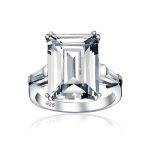 10CT Solitaire Emerald-Cut CZ Cubic Zirconia Statement Engagement Ring Gold Plated Sterling Silver