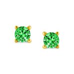 Set of 3 Tiny Blue Red Pink CZ Stud Earrings Gold Plated Sterling Silver - Image 10