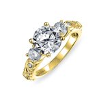 3CT Round Solitaire 3 Stone Engagement Ring Set Cubic Zirconia Past Present Future CZ Sterling Silver - Image 7