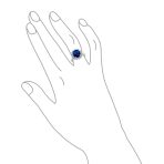 Classic 5CT Blue CZ Sapphire Cubic Zirconia Halo Engagement Ring Silver Plated - Image 3