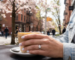 Modern Minimalist .50 CT CZ Round Solitaire Engagement Ring in Sterling Silver - Image 3