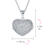 Vintage Style CZ Aromatherapy or Photo Puff Heart Shape Locket Pendant Necklace .925 Sterling Silver - Image 5