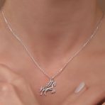 Equestrian Galloping Thoroughbred Horse Pendant Necklace .925 Sterling Silver - Image 5