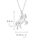 Equestrian Galloping Thoroughbred Horse Pendant Necklace .925 Sterling Silver - Image 4