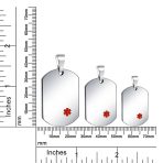 Medical ID Dog Tag Stainless Pendant Necklace 20 Inch - Image 108