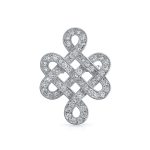 Celtic Love Knot Cubic Zirconia Pave CZ Brooch Lapel Pin Silver Plated