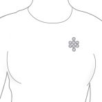 Celtic Love Knot Cubic Zirconia Pave CZ Brooch Lapel Pin Silver Plated - Image 2