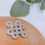 Celtic Love Knot Cubic Zirconia Pave CZ Brooch Lapel Pin Silver Plated - Image 5