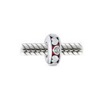 Set of 2 Valentine Lovers Red Hearts Charm Bead Spacer Sterling Silver Fits European Bracelet - Image 2