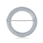 Bridal Eternity CZ Circle Brooche Pin for Wedding Silver Plated Brass - Image 2