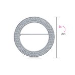 Bridal Eternity CZ Circle Brooche Pin for Wedding Silver Plated Brass - Image 4