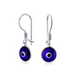 Spiritual Protection Multicolor Nazar Evil Eye Dangle Earrings Sterling Silver - Image 2