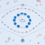 Minimalist Stackable Midi Tiny Evil Eye Ring Thin Band .925 Silver Sterling - Image 4
