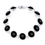 Good Luck Amulet Turkish Translucent Green Glass Evil Eye Bracelet .925 Sterling Silver 7.5 Inch - Image 6