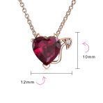 Whimsical Cubic Zirconia Ruby Red CZ Devil Heart Stud Earring Pendant Jewelry Set Sterling Silver - Image 9