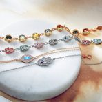 Spiritual Colorful Hamsa Hand & Evil Eye Charms Strand Bracelet Sterling Silver - Image 6