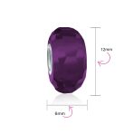 Set of 2 Translucent Murano Faceted Glass Charm Bead with Sterling Silver Core - Image 29
