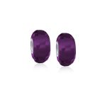 Set of 2 Translucent Murano Faceted Glass Charm Bead with Sterling Silver Core