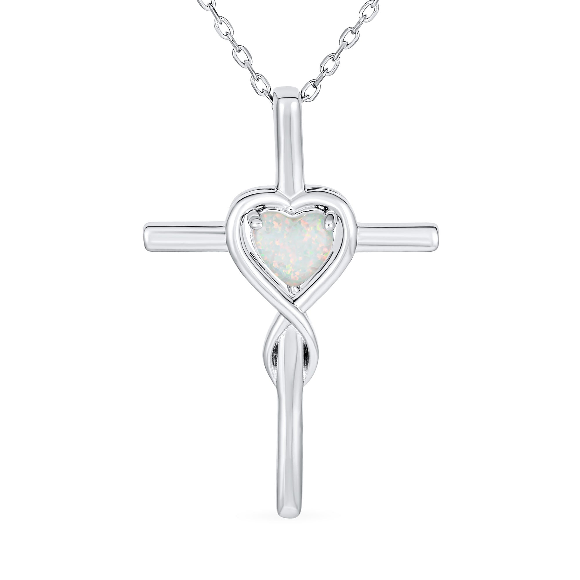 faith-opal-infinity-cross-pendant-xny-ps5106-az_01 Timeless Faith Hope Love White Opal Heart Infinity Cross Pendant Necklace Silver - Image 1