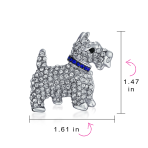 Large Statement Crystal Pet Terrier Dog Brooch Pin Silver Plated - Image 4