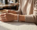 Chunky Chain Link Bracelet with Large Oval Links Toggle Clasp Matte SilverGold - Image 6