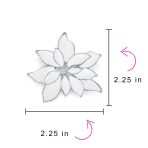 Large Statement White Enamel Lily Flower Brooch Scarf Pin Gold Plated - Image 12