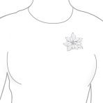 Large Statement White Enamel Lily Flower Brooch Scarf Pin Gold Plated - Image 13