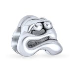 Set of 2 Mother Loving Family Flower Daisy CZ Heart 'My Wife' Charm Bead Silver - Image 2
