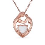 Opal Heart Loving Mother Family Necklace Pendant .925 Sterling Silver - Image 4
