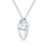 Father Mother Child Family Pendant Necklace Sterling Silver for New Moms