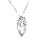 Father Mother Child Family Pendant Necklace Sterling Silver for New Moms - Image 2
