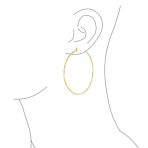Set of 2 Minimalist Hoop Earrings 2MM Gold 2 & 2.75 Inch - Image 6