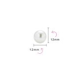 Set of 3 Grey Pink White Simulated Pearl Ball Stud Earrings Sterling Silver 12MM - Image 4
