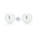 Set of 3 Grey Pink White Simulated Pearl Ball Stud Earrings Sterling Silver 12MM - Image 2