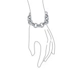 Chunky Chain Link Bracelet with Large Oval Links Toggle Clasp Matte SilverGold - Image 8