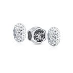 Set of 3 Father's Love CZ Daddy's Girl & Solid Spacer White Clear Charm Bead